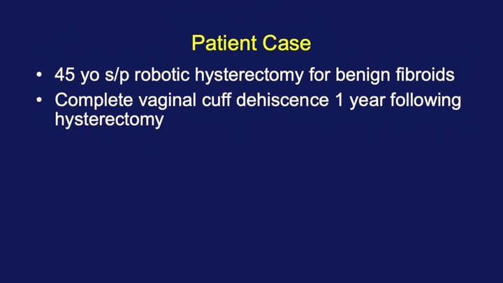 Repair of a Vaginal Cuff Dehiscence after Robotic Hysterectomy ...